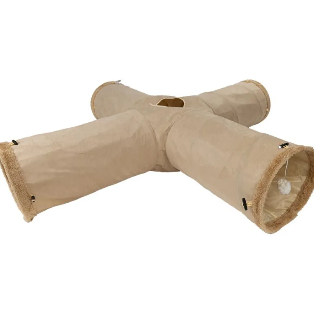 Katzen Schlafplatz|Katzenspielzeug>Futterfreund ZOOPREME Katzentunnel Cross 125 cm, beige